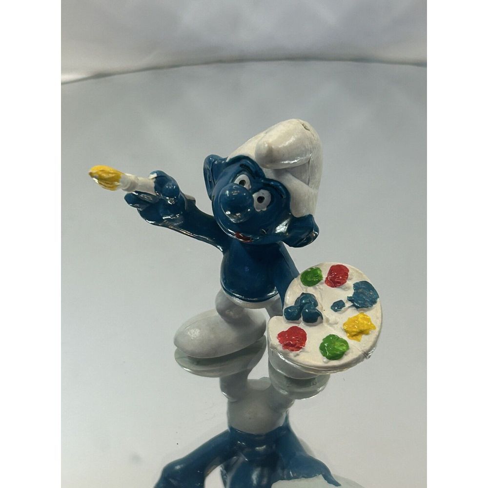 Smurfs Artist Painter 20045 Paint Brush Figure Vintage PVC Peyo Figurine 1978